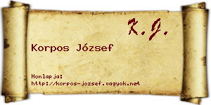 Korpos József névjegykártya