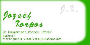 jozsef korpos business card